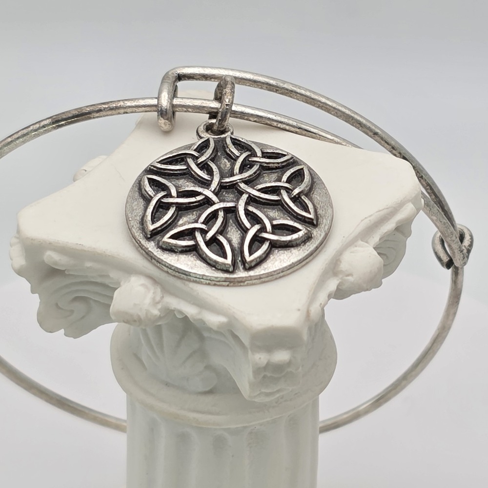 ALEX & ANI Endless Knot II Expandable Rafaelian Silver Bangle Wisdom Made In USA